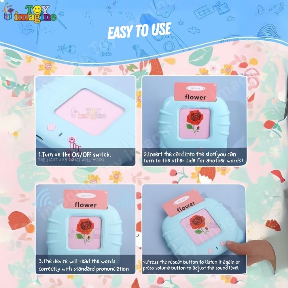 Talking Flash Cards Toy for Kids | 224-Word Learning Device for Toddlers