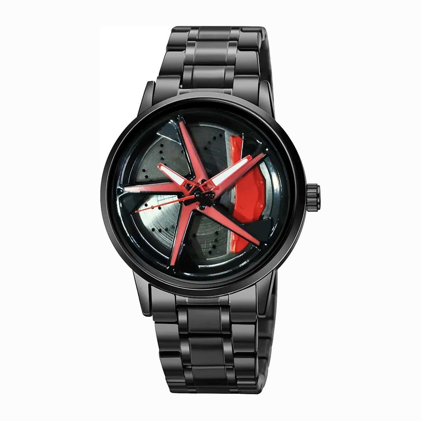 Men’s Black & Red Stylish Analog Watch - For Men TurboSpin Luminous Wheel Watch
